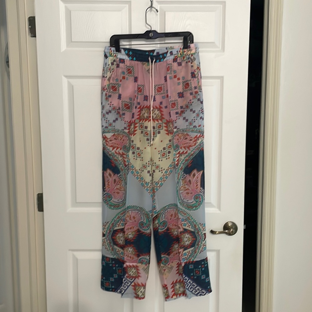 Johnny Was Blue and Pink Boho Pants
